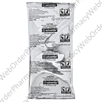 Advantix (Imidacloprid/Permethrin) - 100g/L/500g/L (3 x 1mL) P2