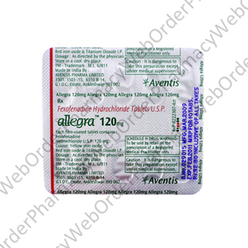 Allegra (Fexofenadine HCL) - 120mg (10 Tablets) P3
