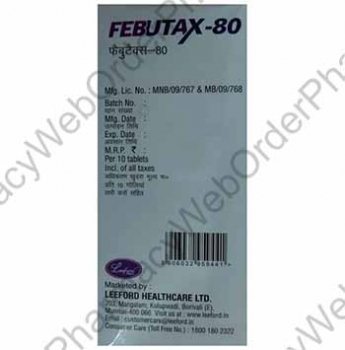 Febutax-80 (Febuxostat) - 80mg (10 Tablets)3