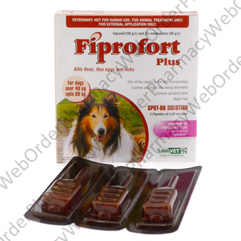 Fiprofort Plus (Fipronil/S-Methoprene) - 9.8%w/w/8.8%w/w (4.02mL x 3 Pipettes)(Extra Large dog 40-60kg) P1
