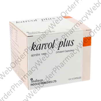 Karvol Plus Inhalant (Camphor/Chlorothymol/Eucalyptol/Terpinol/Menthol) - 25mg/5mg/125mg/120mg/55mg (10 Capsule) P1