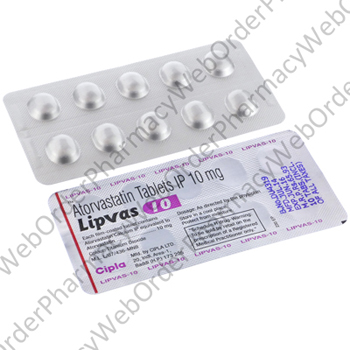 Lipvas (Atorvastatin Calcium) - 10mg (10 Tablets) P2