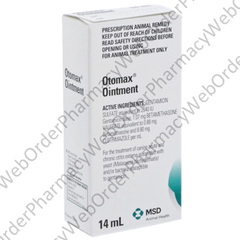 Otomax Ointment (Gentamicin/Betamethasone/Clotrimazole) - 2640IU/0.88mg/8.8mg/mL (14mL) P1
