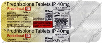Predniheal (Prednisolone) 40mg (10 Tablets) p2