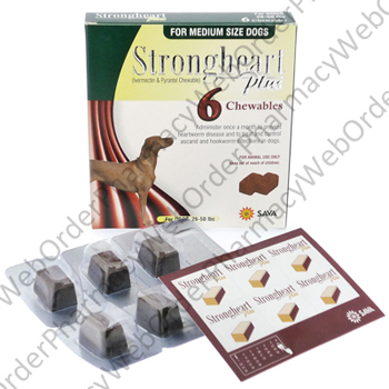 Strongheart Plus (Ivermectin/Pyrantel Pamoate) - 136mcg/114mg (6 Chewable Tablets) P1