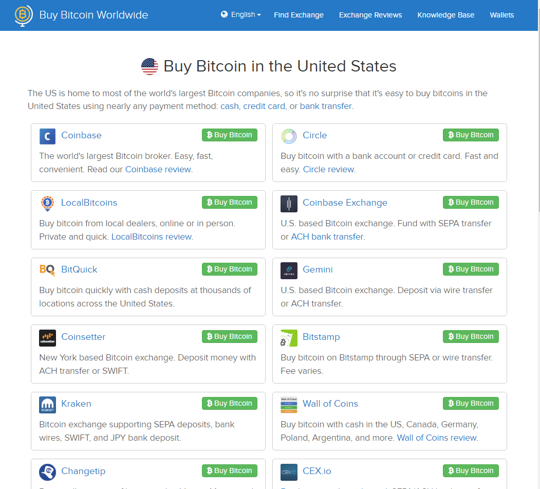 Buy Bitcoins On Worldwide USA exchange List